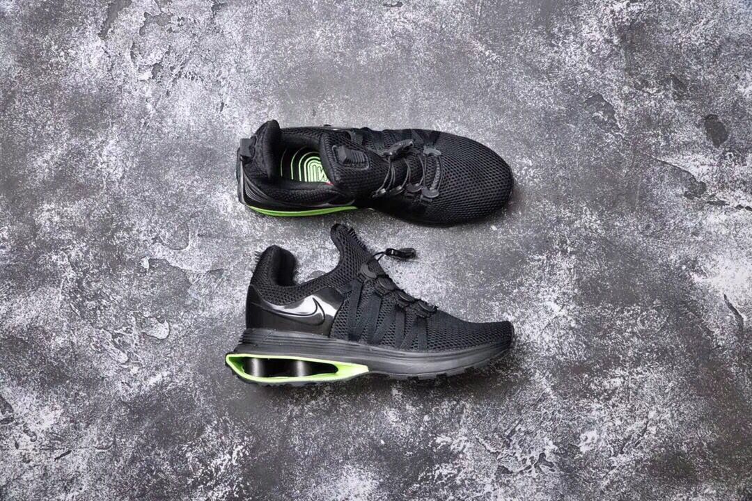 Women Nike Shox Gravity Black Green Shoes - Click Image to Close